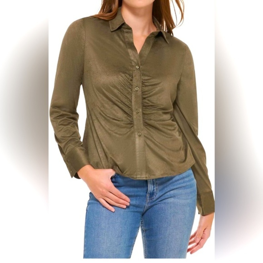 NWT- Calvin Klein women’s collar soft cinched micro suede.